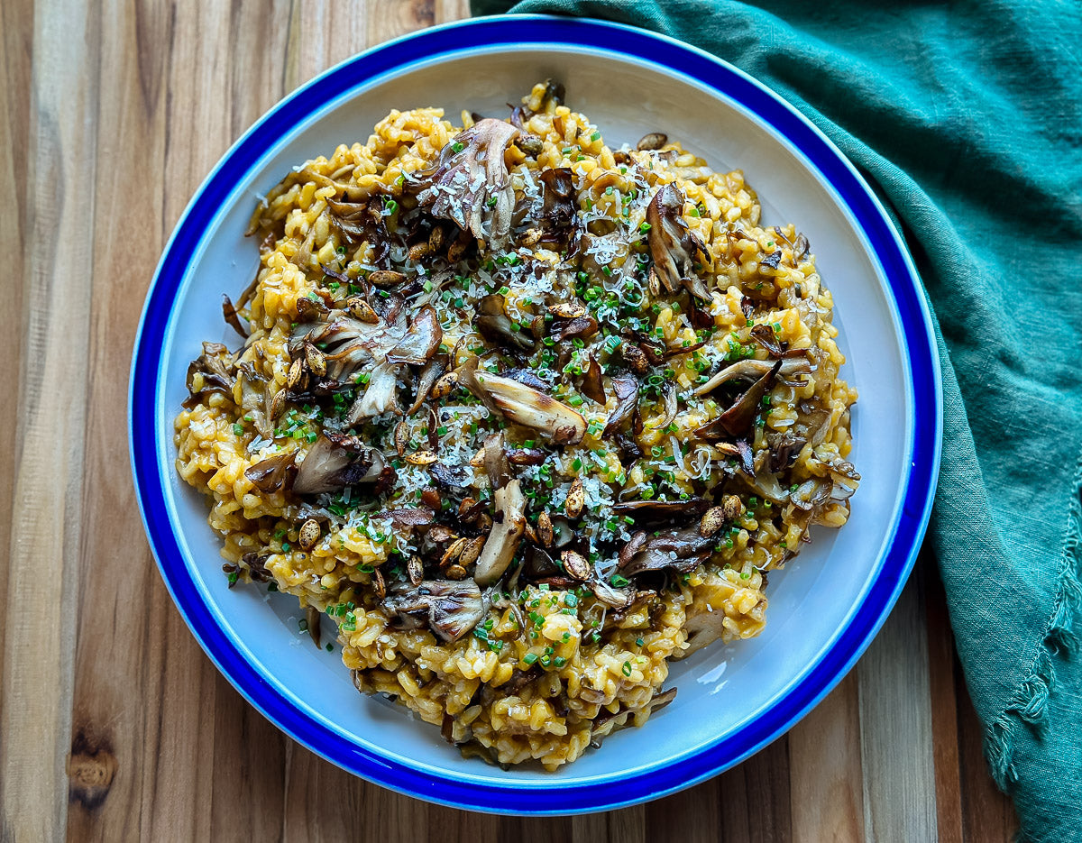 Pumpkin Maitake Mushroom Risotto - R&R Cultivation