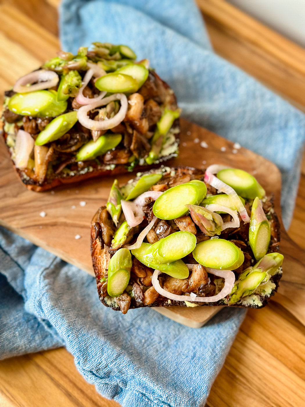 Oyster Mushroom + Pickled Asparagus Toast