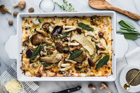 Mushroom Lasagna with Smoked Mozzarella Cream Sauce